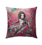 Chic Surfing 5 07 Outdoor Pillow with vibrant surfboard design for stylish outdoor decor.